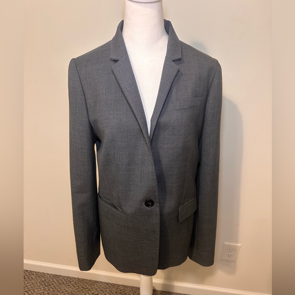 J. Crew Dark Gray Wool Blazer Jacket Size 12 - Picture 2 of 9